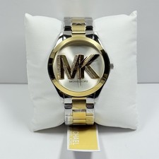 Michael Kors MK4735 Slim Runway MK Logo Dial Two Tone Bracelet Women’s Watch