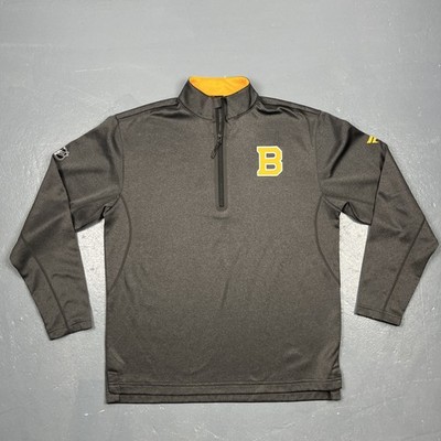 Boston Bruins NHL Authentic Pro Fantastic 1/4 Zip Sweatshirt Medium Grey Casual
