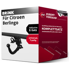 Für Berlingo ER/ EC/ K9 (Brink) Anhängerkupplung abnehmbar + E-Satz 7pol top