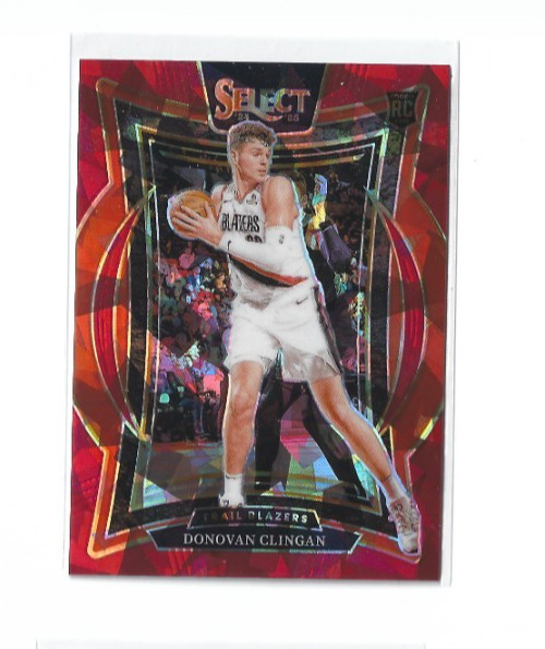 2024-25 Panini Select Donovan Clingan RC Concourese Red Cracked Ice #69 Blazers