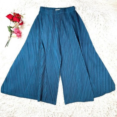 PLEATS PLEASE ISSEY MIYAKE 21SS Super Wide Hakama Pants Blue Size