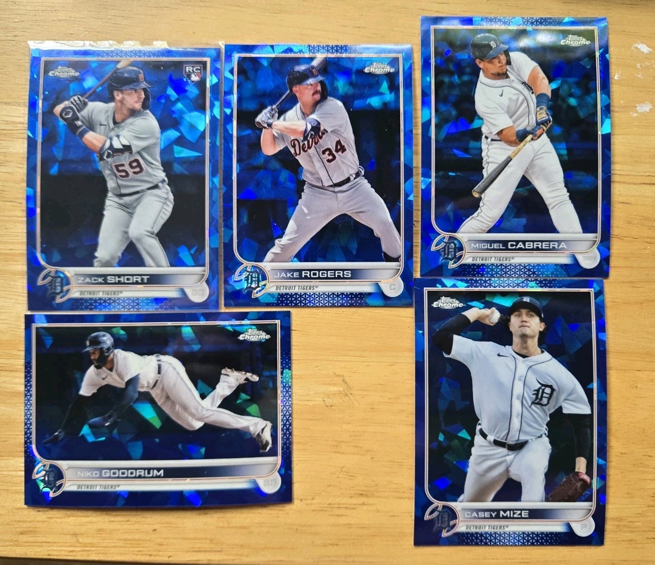 Lot of 5 Assorted 2022 Topps Chrome Sapphire Detroit Tiger Cards Miguel Cabrera