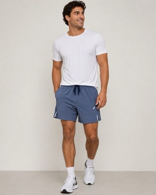 $40 Asics Men's Embossed Ripstop Light Shorts 5'' - Blue - Large - New With Tag