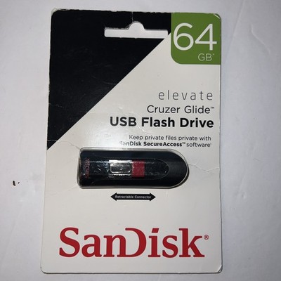 SanDisk 64 gb Ultra Elevate Cruzer Glide USB Flash Drive Storage Memory 64gb