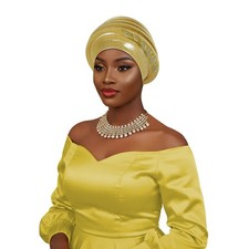 African Rhinestone Wedding Cap Turban Headwrap Women Headscarf Turban Headwear