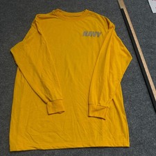 Soffe Long Sleeve Shirt Mens Size Large Yellow U.S. Navy Reflective USA Made PT