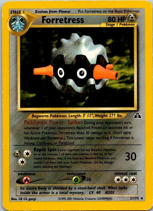 Forretress 21/75 Rare Neo Discovery Pokemon Unlimited Lightly Played