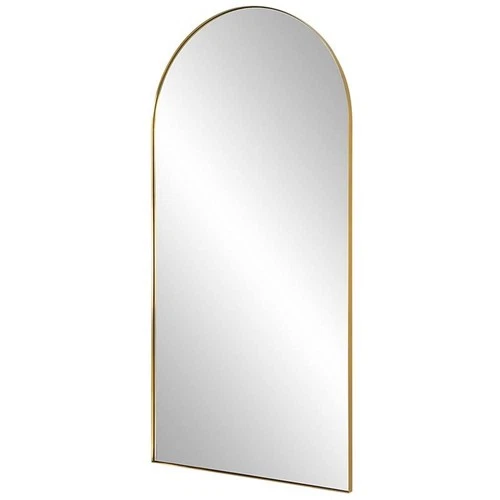 Uttermost Crosley Stainless Steel and MDF Arch Mirror in Antique Brass - Picture 2 of 6