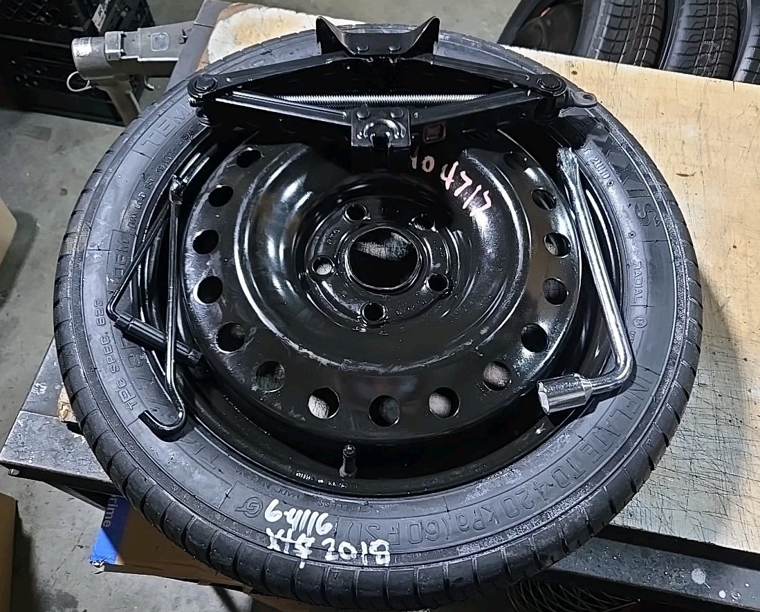 SPARE TIRE KIT CADILLAC  XT4 WHEEL RIM TIRE T145/70R17 17" FITS 19-26 WITH JACK