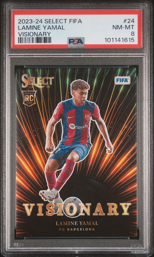 Lamine Yamal #24 — 2023 Panini Select FIFA Visionary soccer card