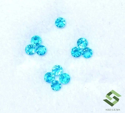 2.50 MM Natürlich Blau Apatit Rund Schliff Menge 11 Pcs 0.70CTS Facettiert Lose - Bild 1 von 4