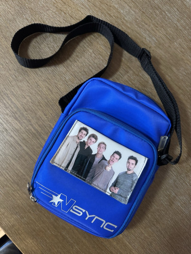 Vintage 2001 *NSYNC Boy Band Blue Purse Mini Shoulder Bag CD Holder Zeeks