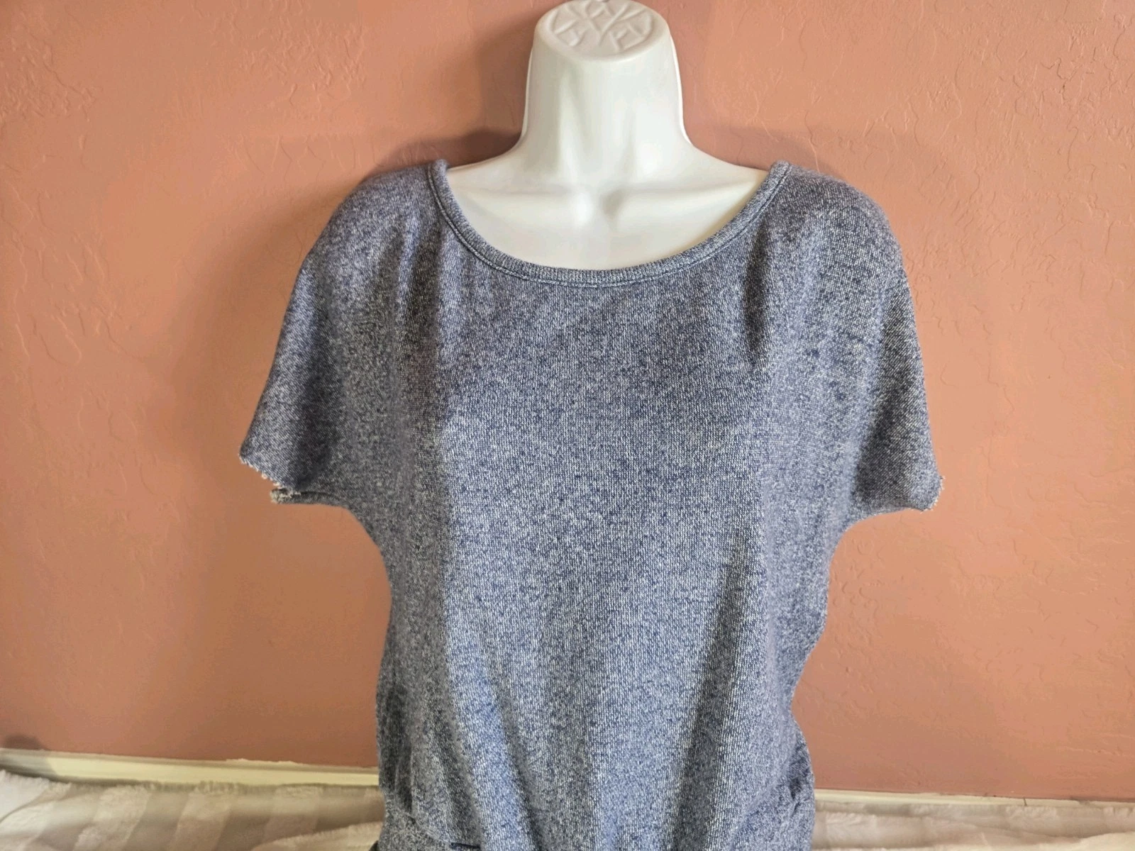 UNDERCOVER Abito Victorias Secret French Terry in tessuto blu copricostume da spiaggia schiena aperta taglia M