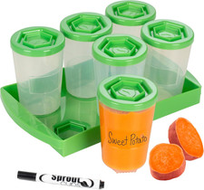 Baby Food Storage Containers with Write What You Want Lids, 6 Pack - 4Oz Reusabl