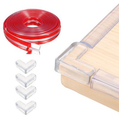 13.1ft (4M) x 0.6'' (15MM) Clear Furniture Corner Guard with 4 Corners Guards