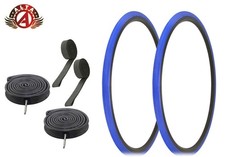 ALTA BICYCLE 700 x 28c LIGHTWEIGHT BLUE TOURING TIRES 60MM PRESTA TUBES (6pc).