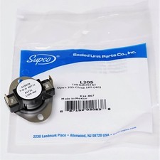 Supco L205-40 Heater Limit Thermostat Thermodisc Open On Rise