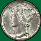 1943 Mercury Dime Brilliant Uncirculated BU Coin #40616
