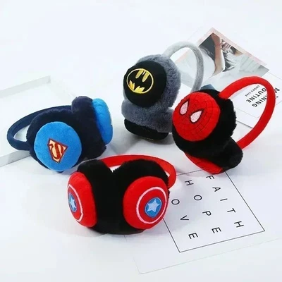 Kids Boys Girls Spiderman Batman Earmuffs Warm Winter Ear Warmers Cartoon Gift