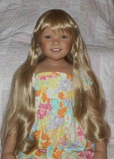 Kemper RAVEN Doll Wig SIZE 14/15 BLONDE VERY LONG Straight Hair Wispy Bangs NWT