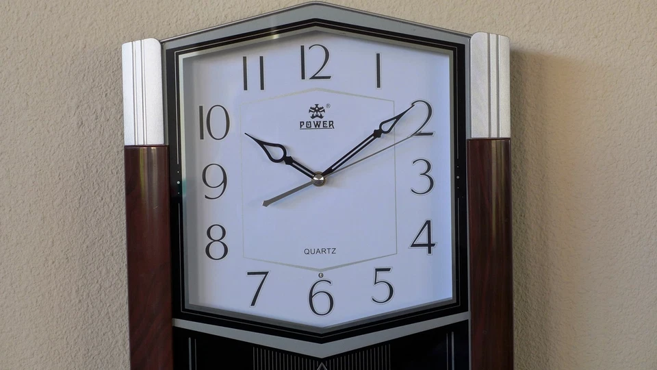 Melodies In Motion Pendulum Wall Clock-6123 White - Image 2 of 4