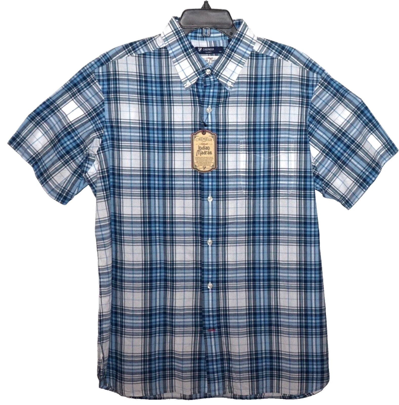 Daniel Cremieux Short Sleeve Shirt L White Blue Check Indian Madras NWT (DSS551)
Opens in a new wind