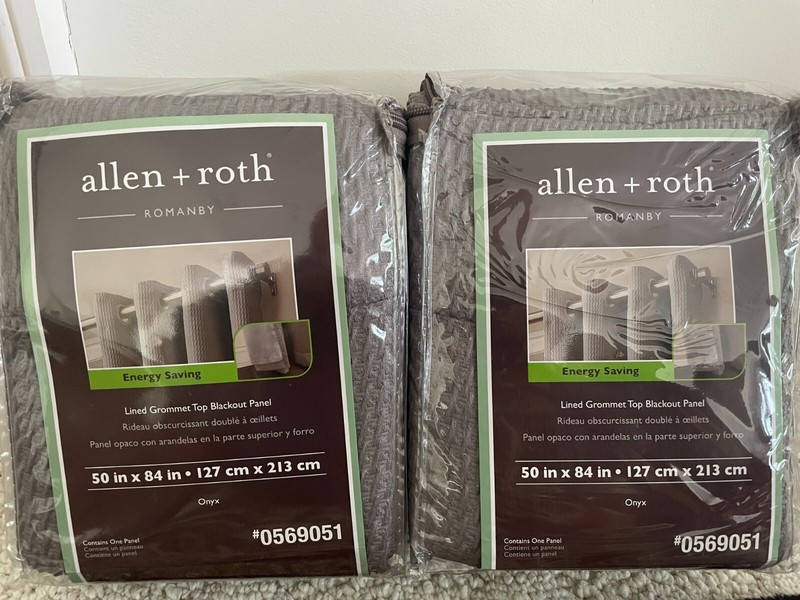 Allen + Roth 84in Gray Room Darkening Thermal Lined Grommet Set Curtain Panels