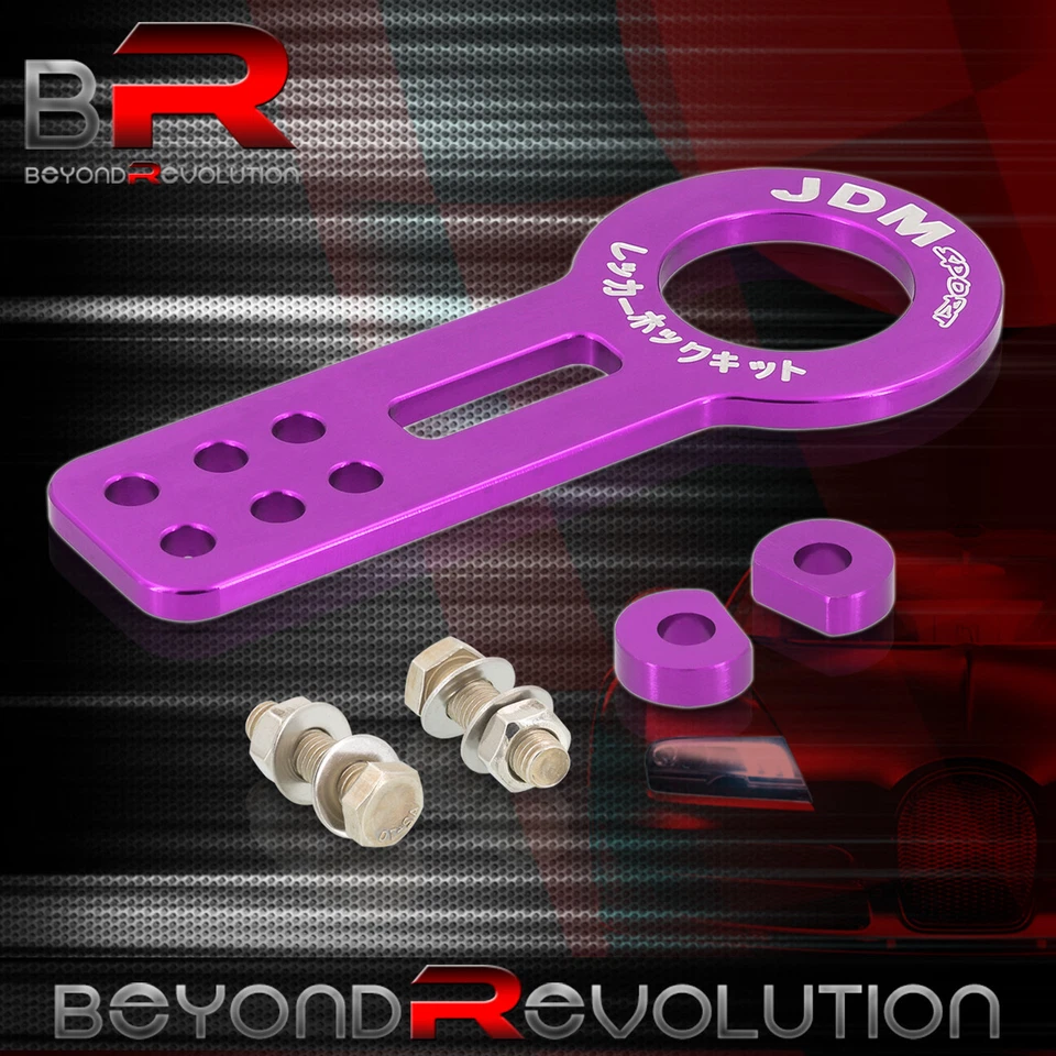 Juego de ganchos de remolque delanteros chasis CNC de aluminio púrpura deportivo para Nissan Infiniti JDM Foto 3 de 3