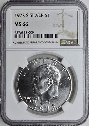 1972 S Silver Eisenhower Dollar NGC MS66