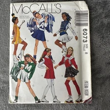 McCalls Sewing Pattern 6073 Sz 8 Girl Cheerleader School Girls Costume Cosplay