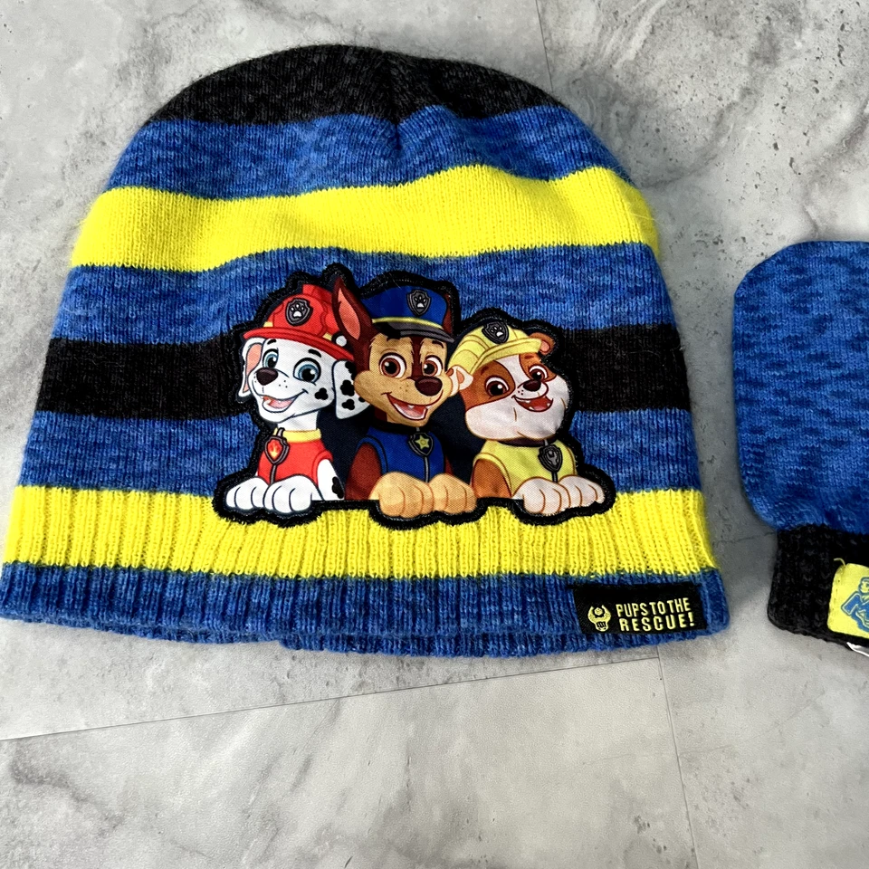 Juego de gorro y mitones Nickelodeon Paw Patrol para niños pequeños 2T-5T talla única Foto 2 de 4