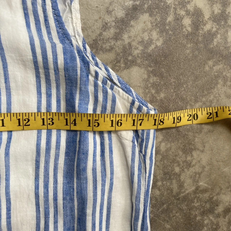 Espléndido Vestido Para Mujer Talla Pequeña Picnic Tira Henley Alto Bajo Dobladillo Sin Mangas Midi Foto 4 de 4