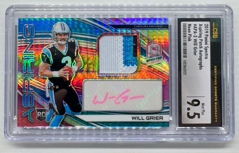 Will Grier Panini Spectra Aspiring Patch Autographs #APA3 Nebula