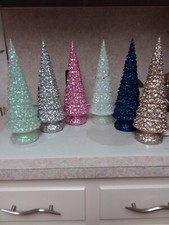 Rachel Zoe Light Up Christmas Trees, Many Different Colors 15" tall