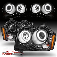 2008-2010 For Jeep Grand Cherokee LED Halo Projector Headlights Set
