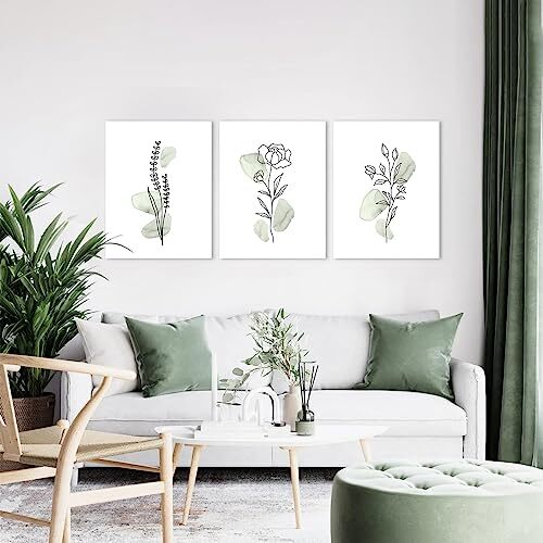 Sage Green Botanical Wall Art, Boho Wall Art 12x16inch BotanicalType