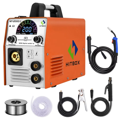 200A 4 in1 MIG Welder 110V/220V DC Inverter Gasless Gas MIG TIG Welding Machine