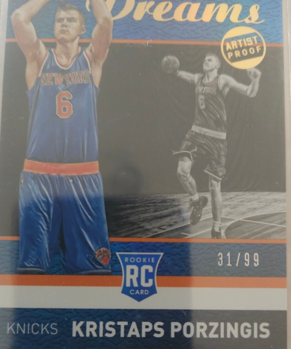 Kristaps Porzingis RC⚡️201516 Hoop Dream Holo Artist Proof /99 BGS 9.5