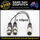 10x Y Adapter One 1 x Male to Two 2 x Female XLR Splitter Cable Lead Dual DMX
