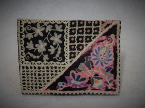 1920s Chinese Hand Embroidered Silk Pochette Beautiful Forbidden Stitch Work