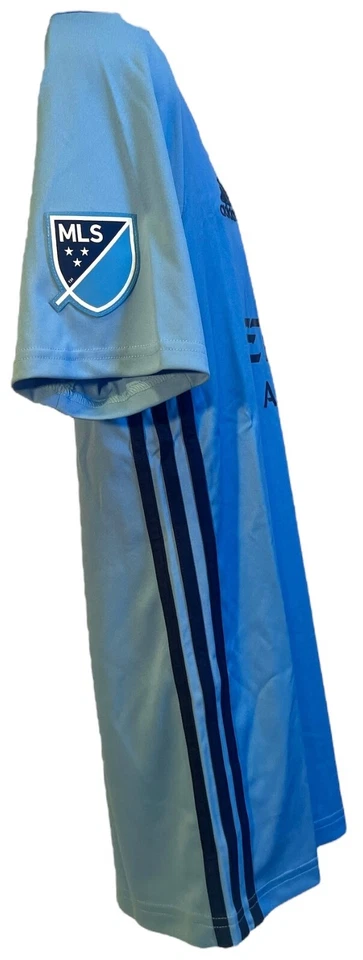 adidas New York City FC Youth Home Light Blue 2019 Soccer Jersey - Image 3 of 4