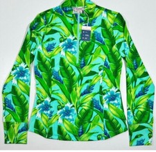 Tommy Bahama Golf Tennis 1/3 Zip Tropical Floral Pullover Jacket Sz M NWT