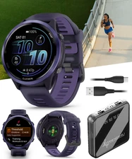 Garmin Forerunner 570 47 mm Advanced GPS Running Smartwatch Purple w/ PBank