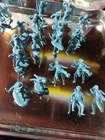 (17) Marx Davy Crockett & The Alamo Defenders Vintage Plastic Toy Soldiers Blue
