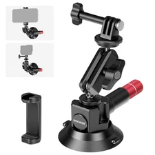NEEWER 3" Suction Cup Camera Mount Bracket with Ball Head Magic Arm