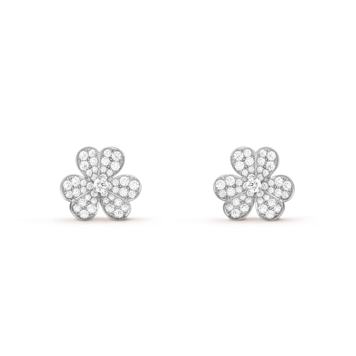 Van Cleef & Arpels Diamond White Gold Frivole earrings Small