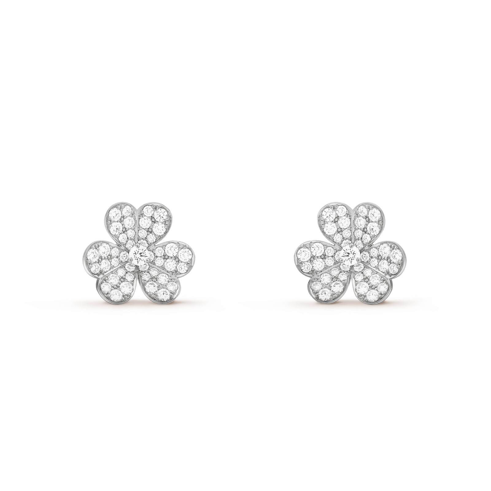 Van Cleef & Arpels Diamond White Gold Frivole earrings Small model