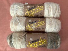 Lot of 3 Vintage Caron Dazzleaire Yarn Acrylic/Creslan Nylon Sands  Pebble 3 oz