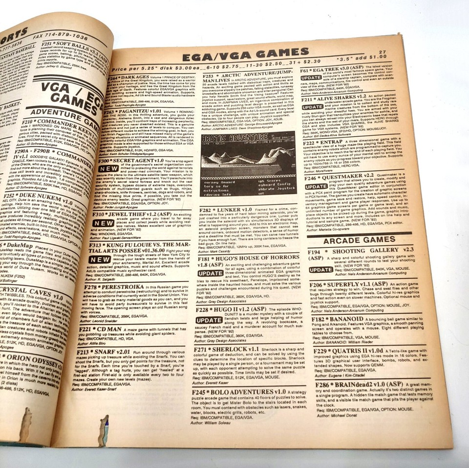 Vintage 1992 Spring CWI Shareware Products Catalog and Reference Guide ...