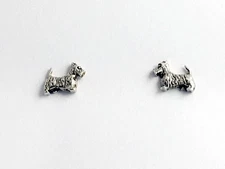 Sterling Silver & Surgical Steel scottish terrier stud earrings-scottie dog-dogs